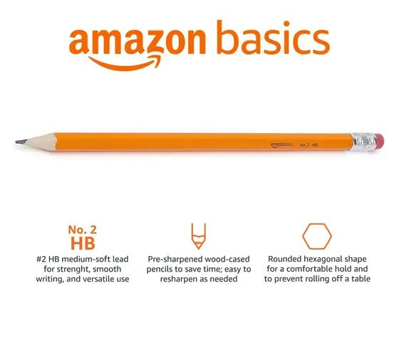 Lápis Amazon Basics 2HB Pré-Afiados