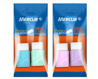 Borracha Plástica Branca com Cinta Pastel - Mercur