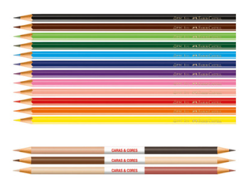 Lápis De Cor 12 Cores + 3 Caras&Cores Faber Castell