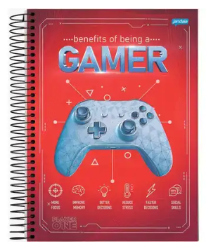 Caderno Espiral Universitário Player One - Capa Dura 1 Matéria