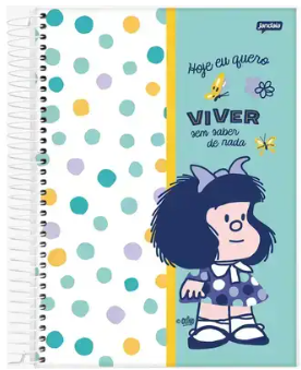 Caderno Espiral Universitário Mafalda - Capa Dura 1 Matéria
