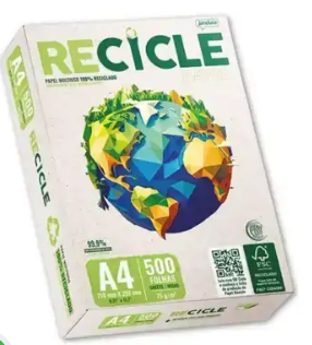 Papel Sulfite A4 75G Recicle Papel Jandaia- Pacote com 500 Folhas