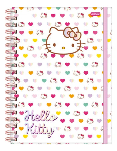 Caderno Espiral Duplo Universitário NEO Hello Kitty - Capa Dura 1 Matéria