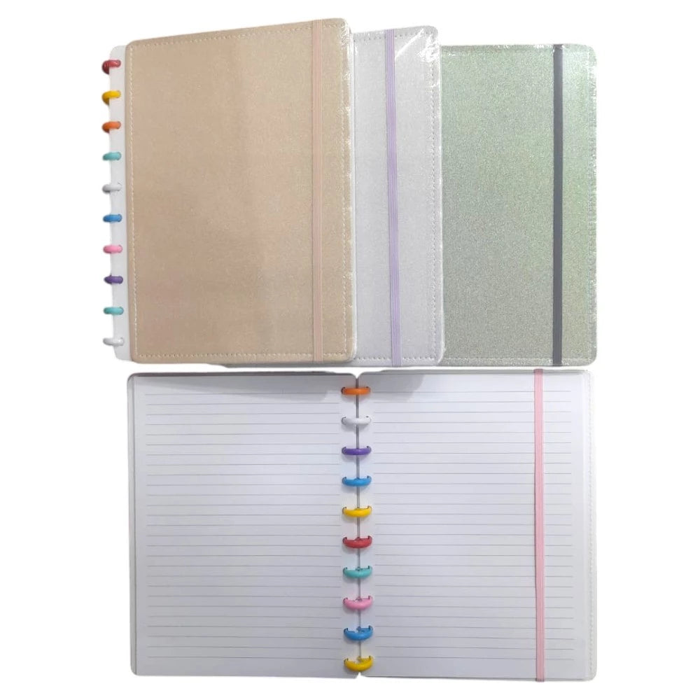 Caderno Reposicionável DISKO Médio - Glitter