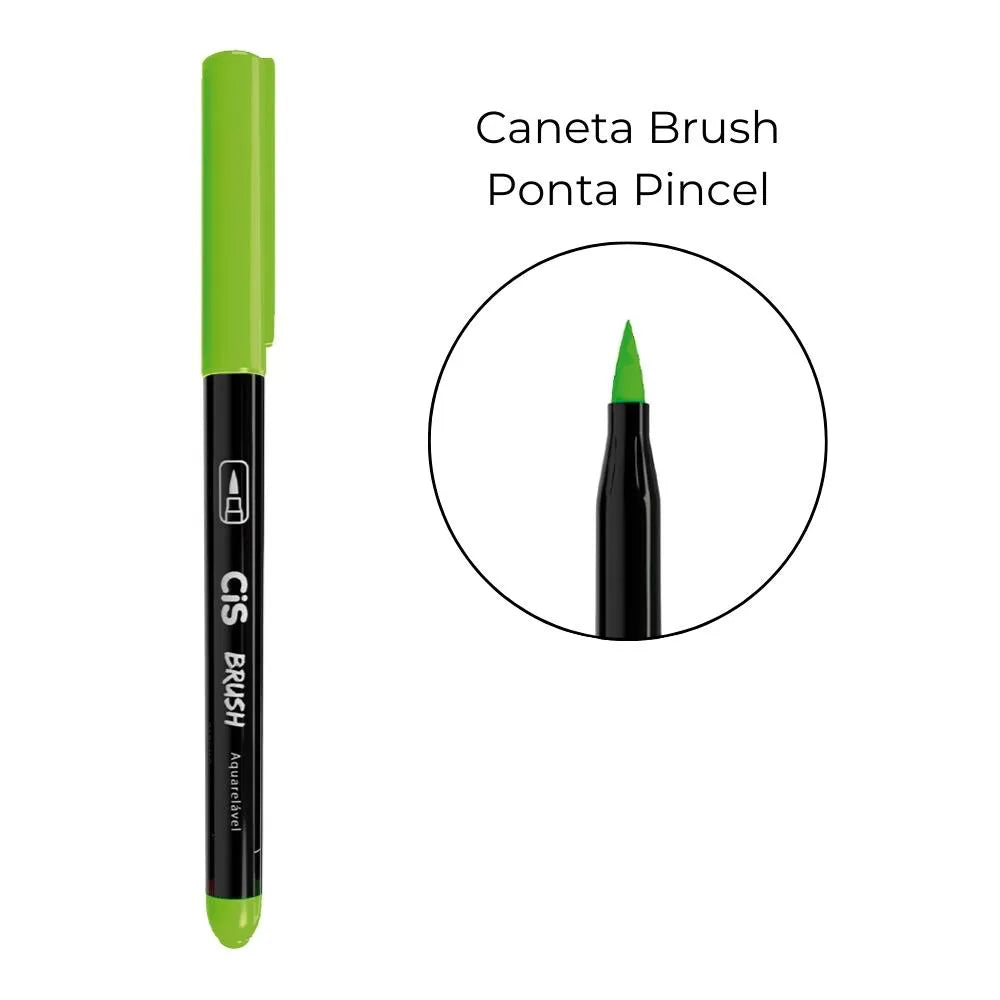 Caneta Brush Aquarelável Ponta Pincel - CIS