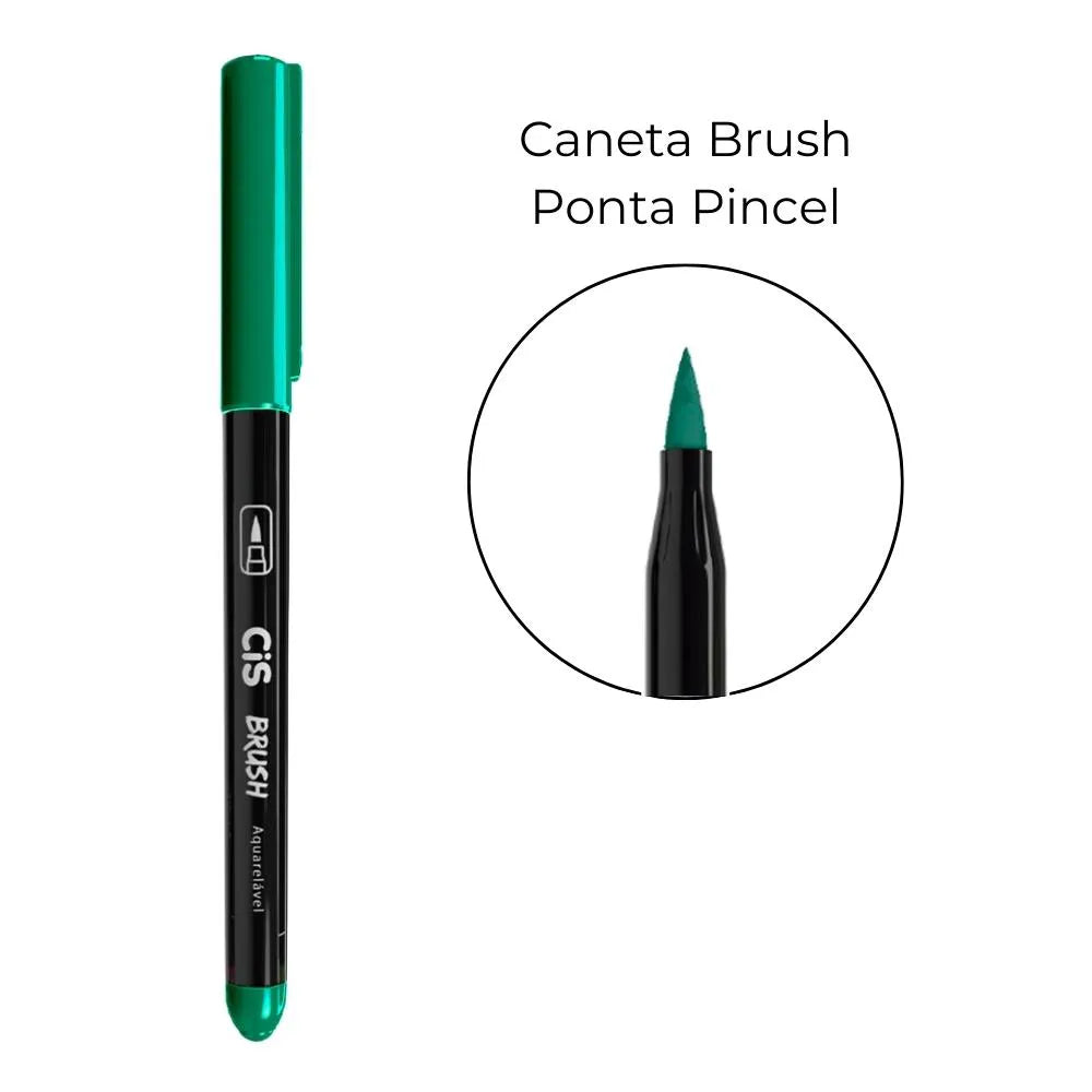 Caneta Brush Aquarelável Ponta Pincel - CIS