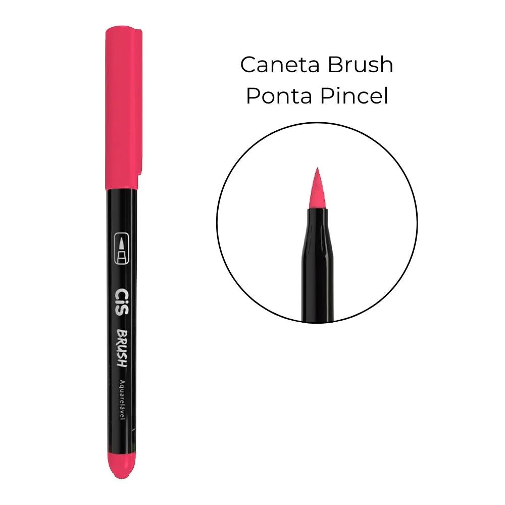 Caneta Brush Aquarelável Ponta Pincel - CIS