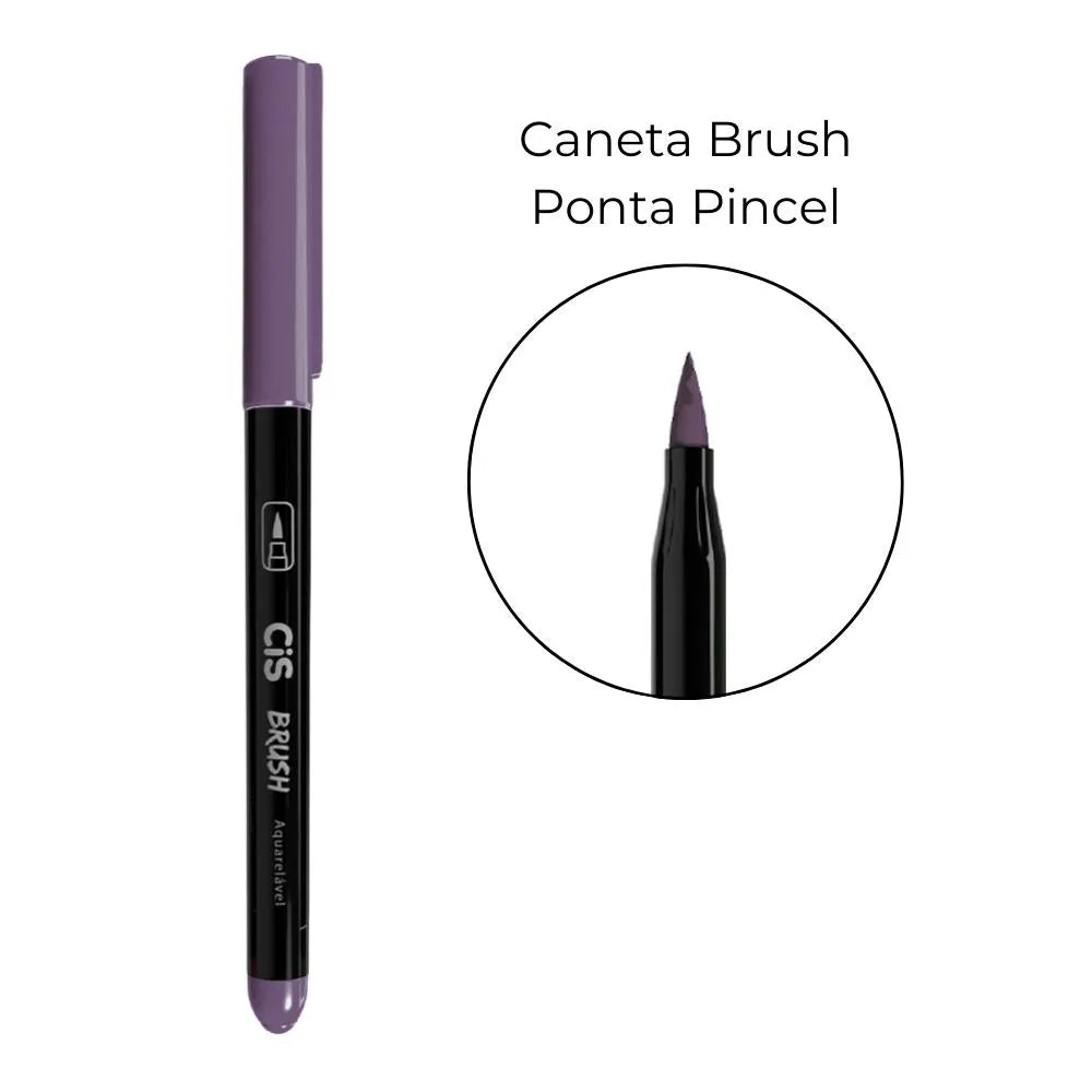 Caneta Brush Aquarelável Ponta Pincel - CIS