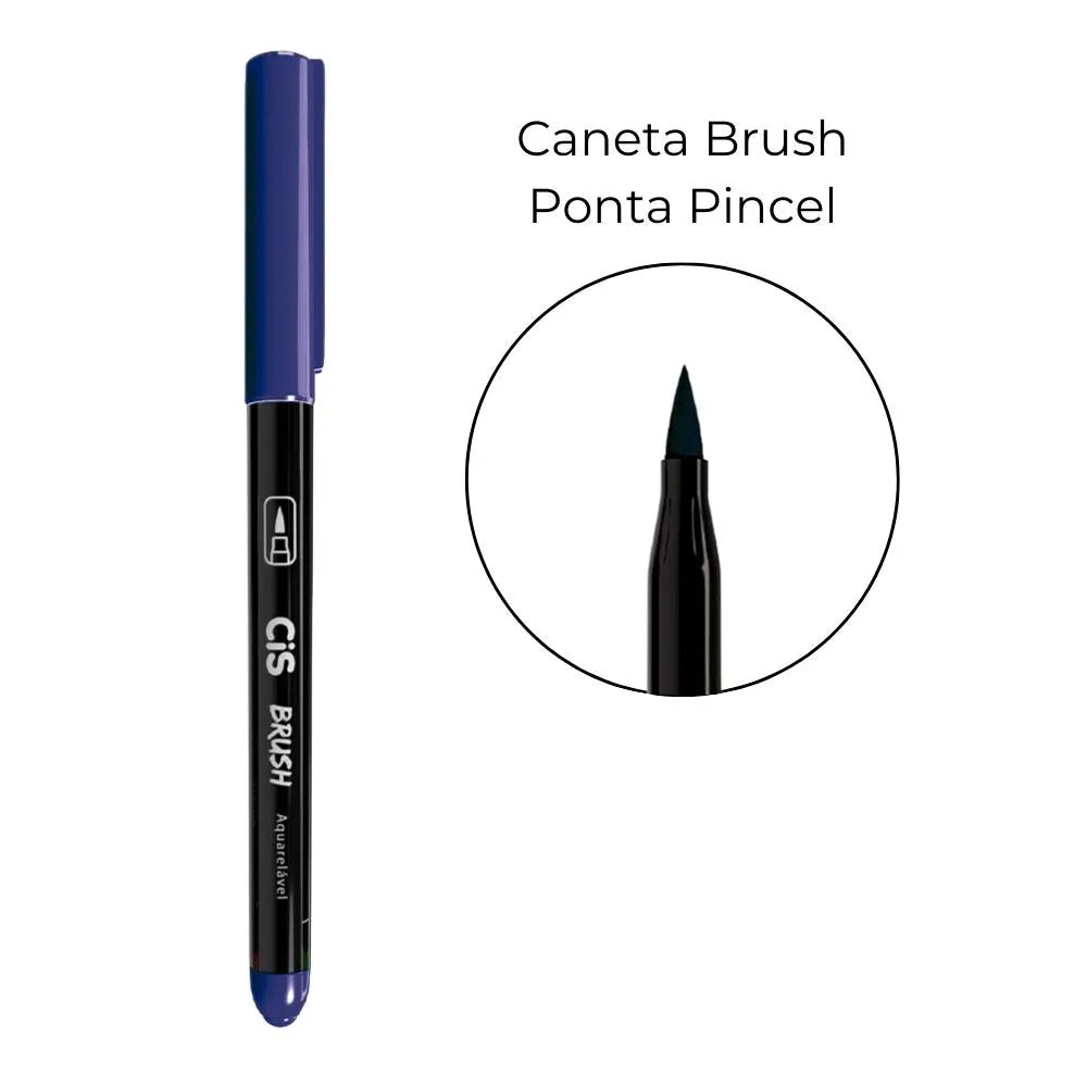 Caneta Brush Aquarelável Ponta Pincel - CIS