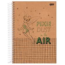 Caderno Espiral Universitário Tinker Bell Kraft - Capa Dura 1 Matéria
