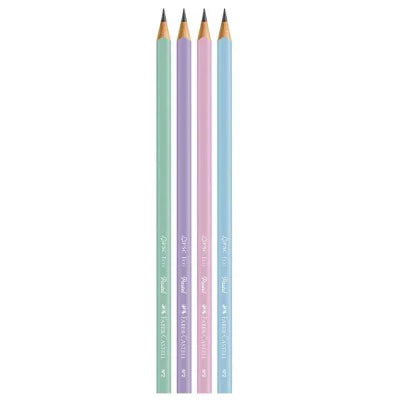 Lápis Preto 4 Cores Pastel - Faber Castell