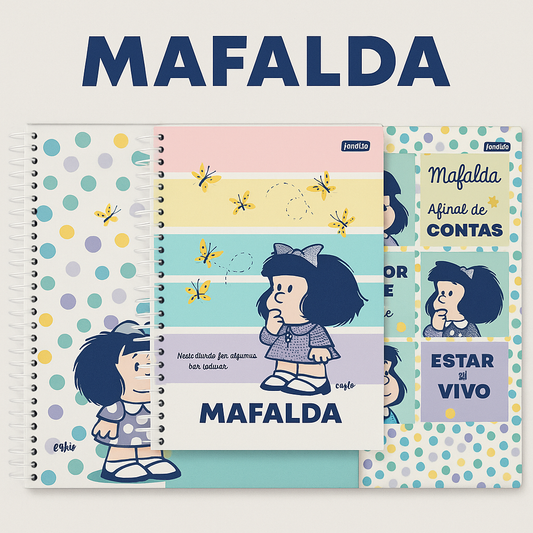 Caderno Espiral Universitário Mafalda - Capa Dura 1 Matéria