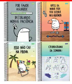 Caderno Espiral Universitário Flork - Capa Dura 10 Matérias