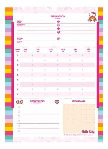 Caderno Espiral Duplo Universitário NEO Hello Kitty - Capa Dura 1 Matéria