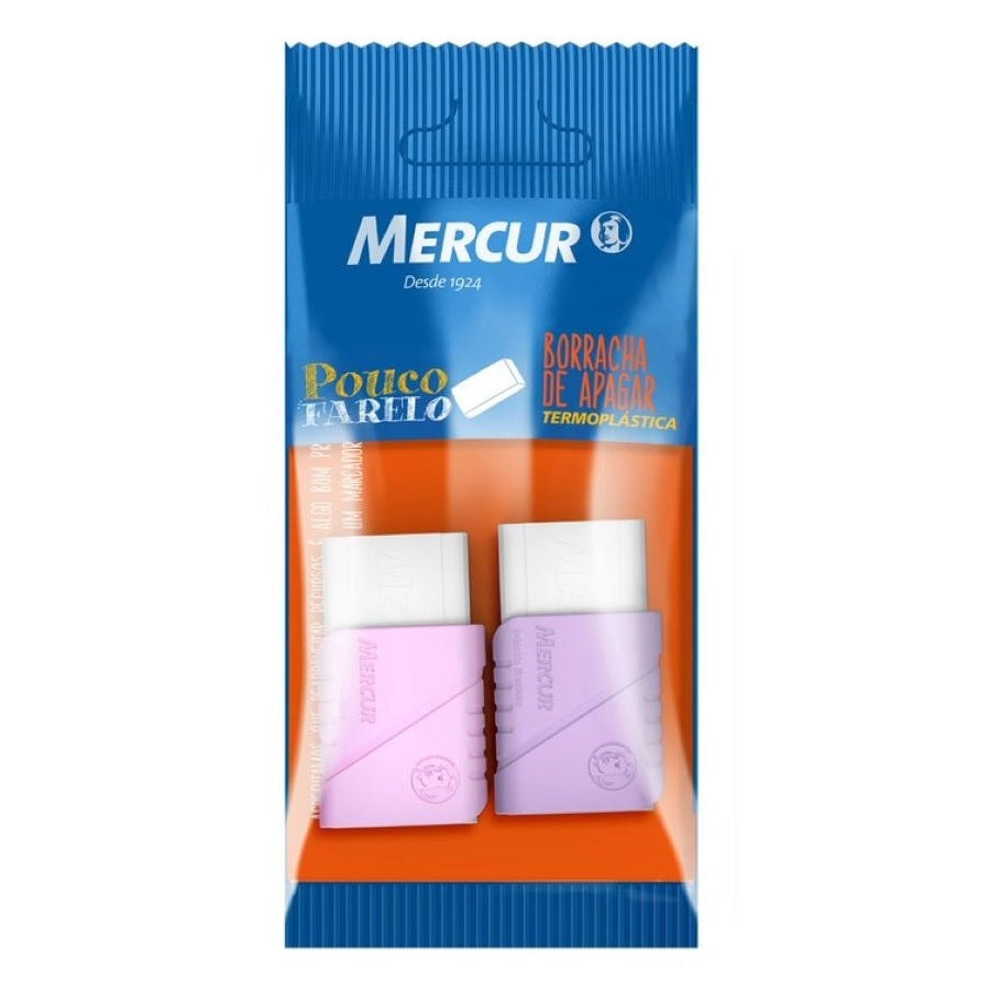 Borracha  Plástica Branca com Cinta Pastel - Mercur