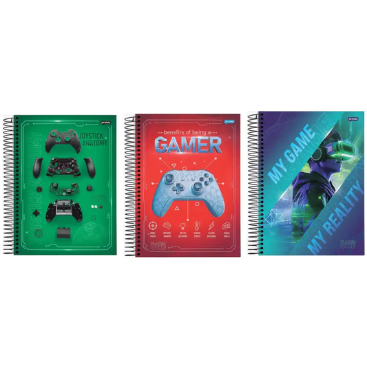 Caderno Espiral Universitário Player One - Capa Dura 1 Matéria