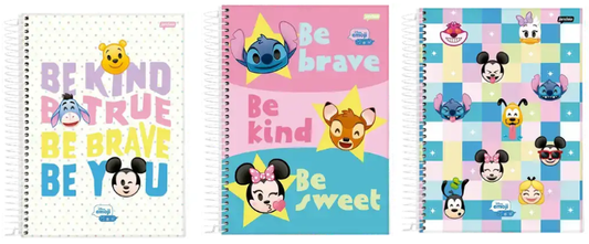 Caderno Espiral Universitário Disney Emoji - Capa Dura  10 Matérias