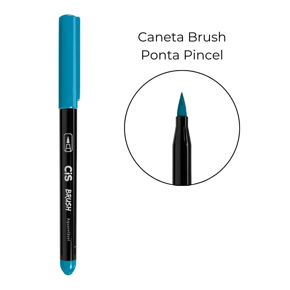 Caneta Brush Aquarelável Ponta Pincel - CIS