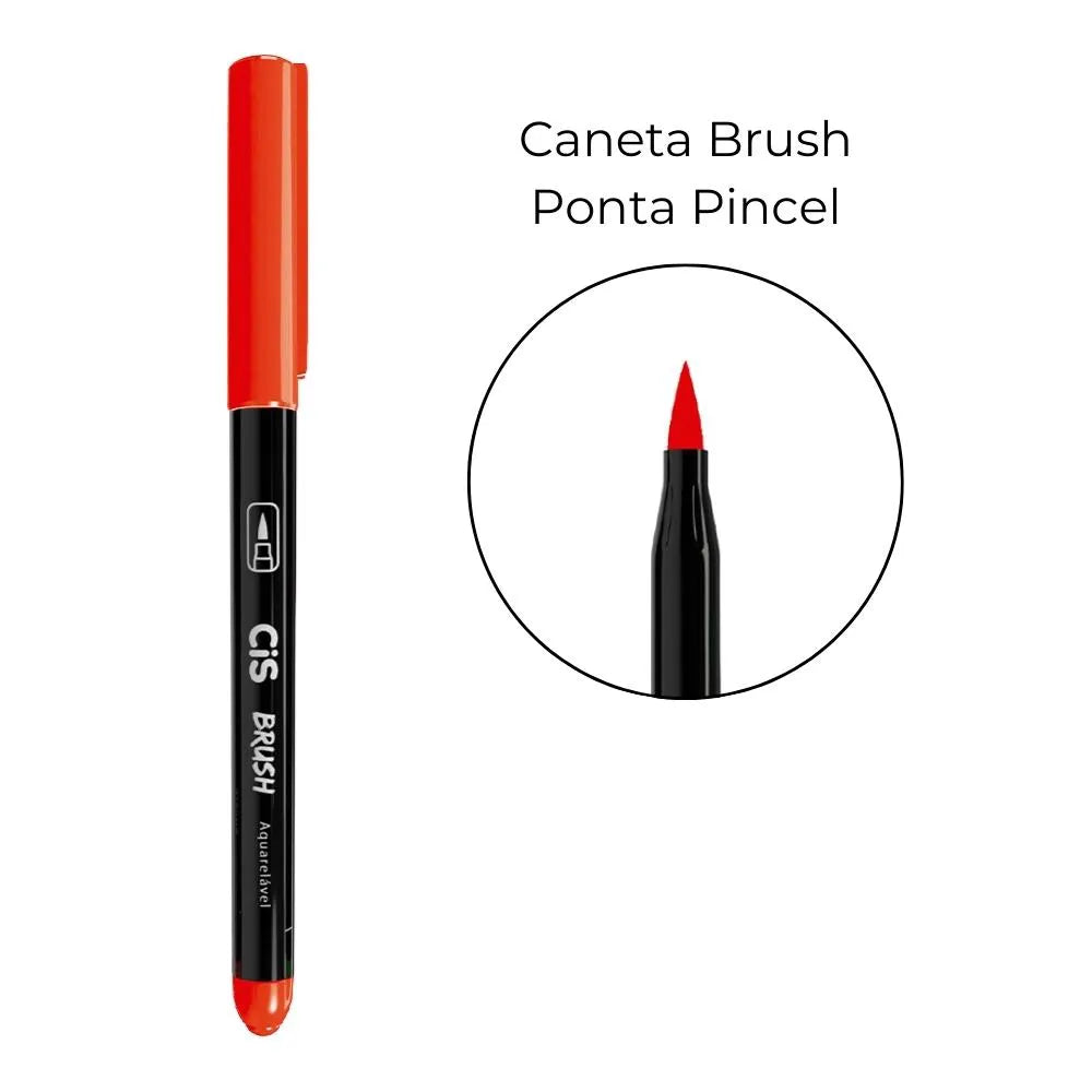 Caneta Brush Aquarelável Ponta Pincel - CIS