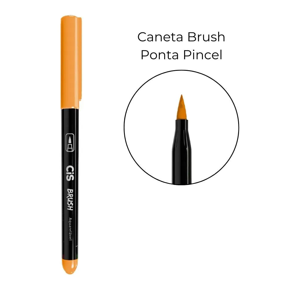 Caneta Brush Aquarelável Ponta Pincel - CIS