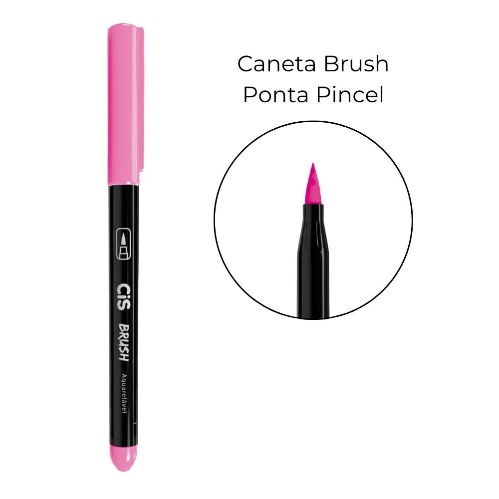 Caneta Brush Aquarelável Ponta Pincel - CIS