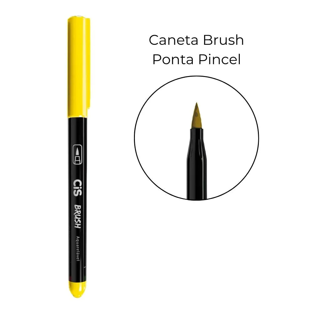 Caneta Brush Aquarelável Ponta Pincel - CIS