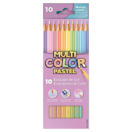 Lápis de Cor Pastel - Faber Castell Multicolor 10 cores