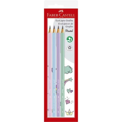 Lápis Preto 4 Cores Pastel - Faber Castell